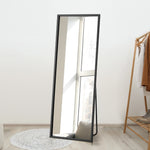 Wooden Full Length Mirror Rectangle 166x60cm Black