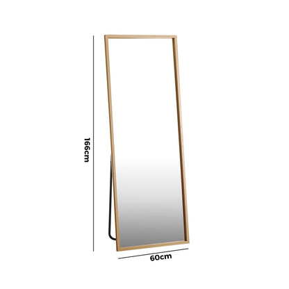 Wooden Full Length Mirror 166x60cm Rectangle