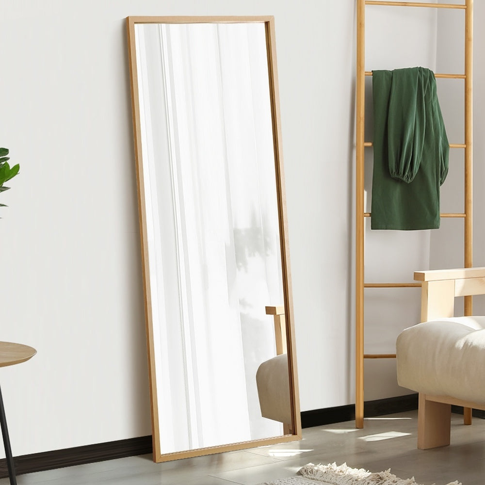 Wooden Full Length Mirror 166x60cm Rectangle
