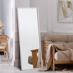 Wooden Full Length Mirror 166x60cm Rectangle White