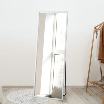 Wooden Full Length Mirror 166x60cm Rectangle White