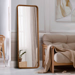 Full Length Mirror Rectangle Dressing Mirror Walnut Wood Frame