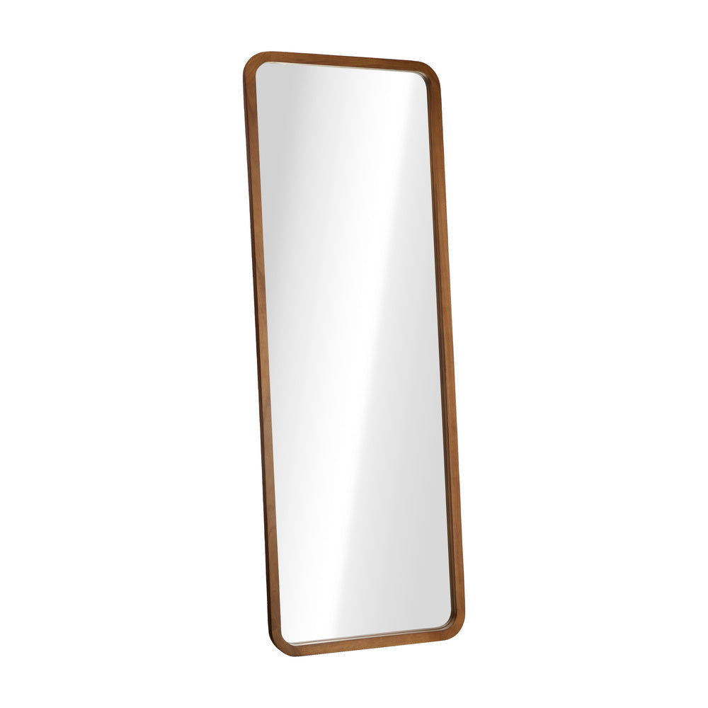 Full Length Mirror Rectangle Dressing Mirror Walnut Wood Frame