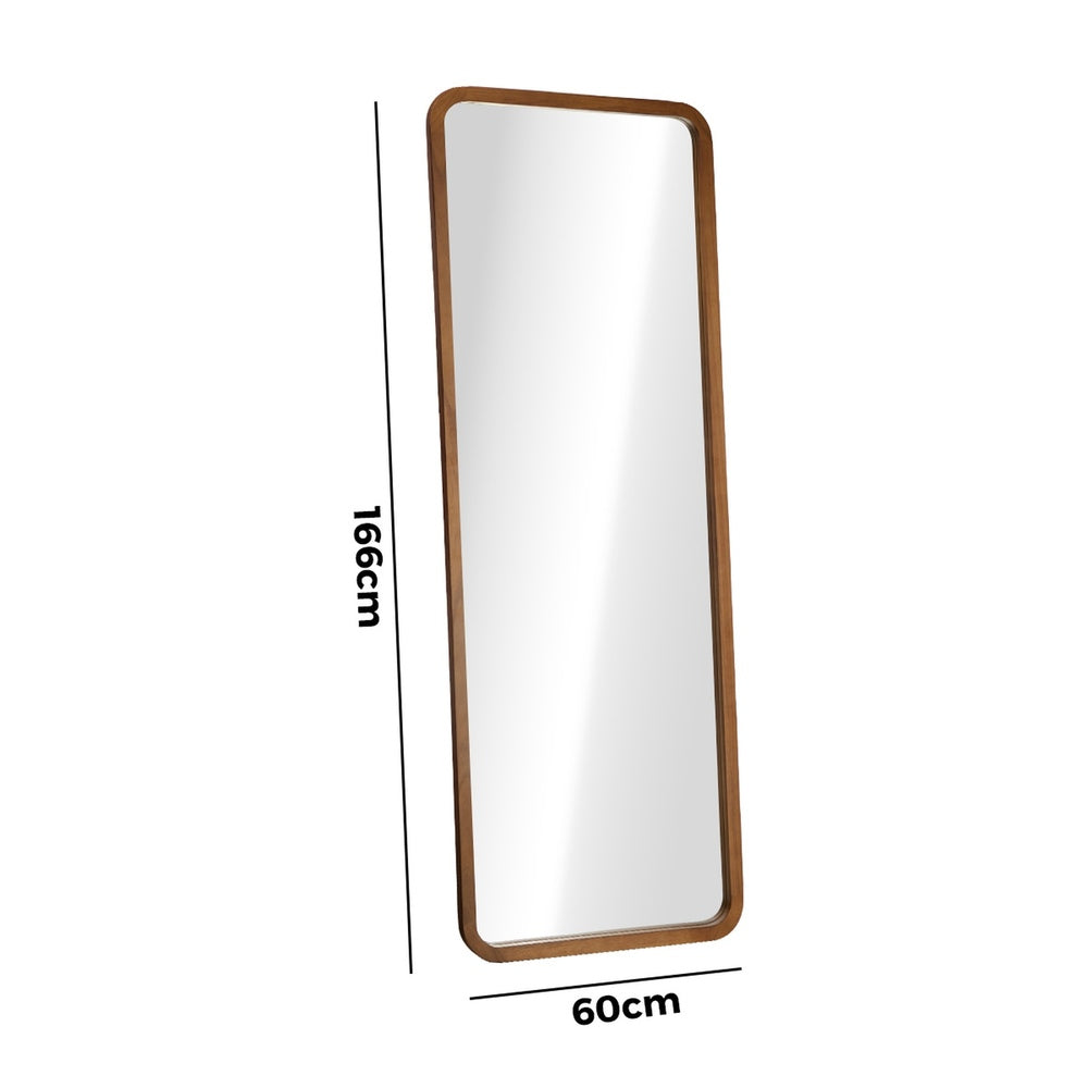 Full Length Mirror Rectangle Dressing Mirror Walnut Wood Frame