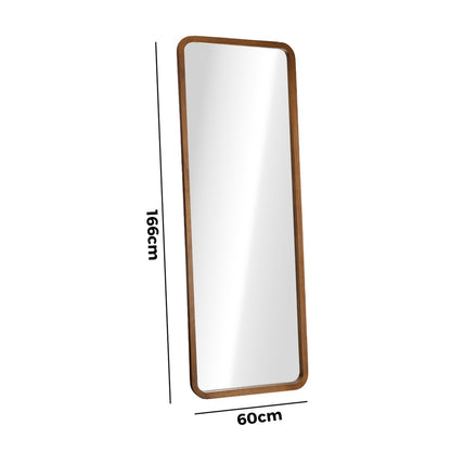 Full Length Mirror Rectangle Dressing Mirror Walnut Wood Frame