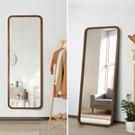 Full Length Mirror Rectangle Dressing Mirror Walnut Wood Frame