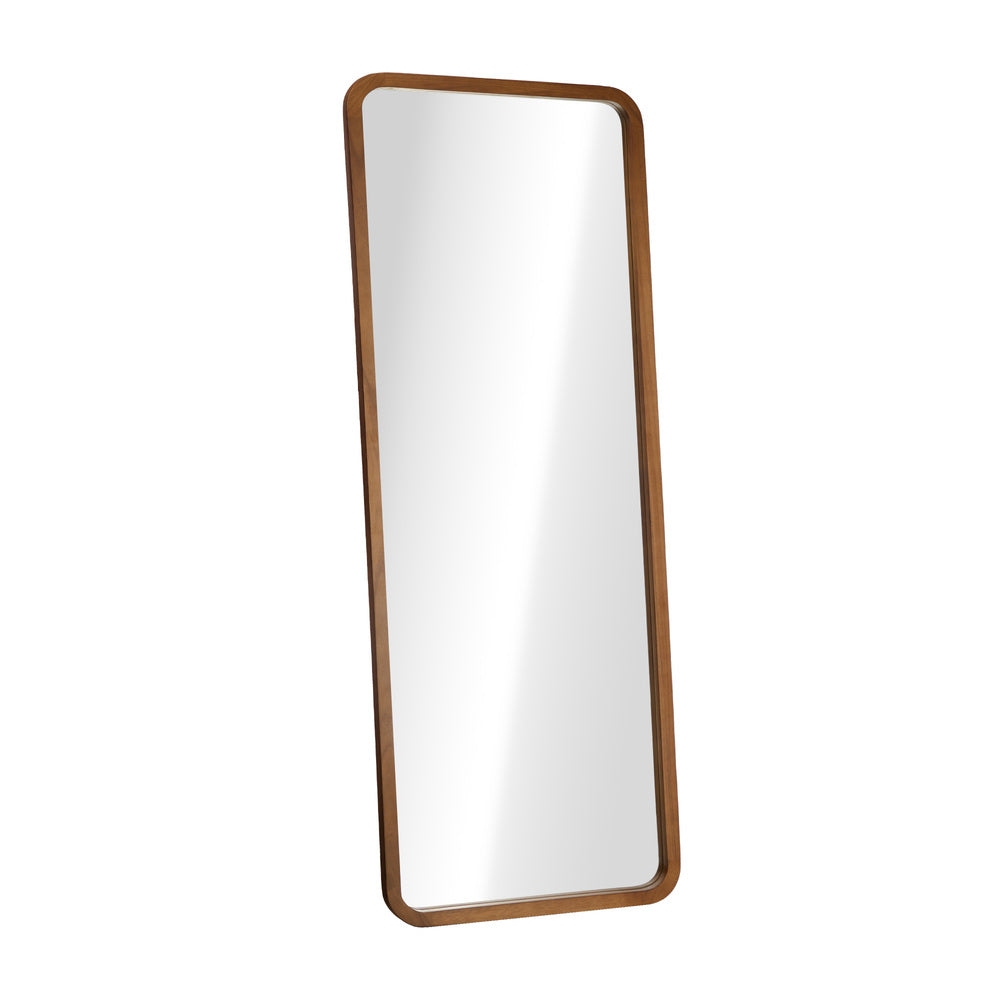 Full Length Mirror Rectangle Dressing Mirror Walnut Wood Frame