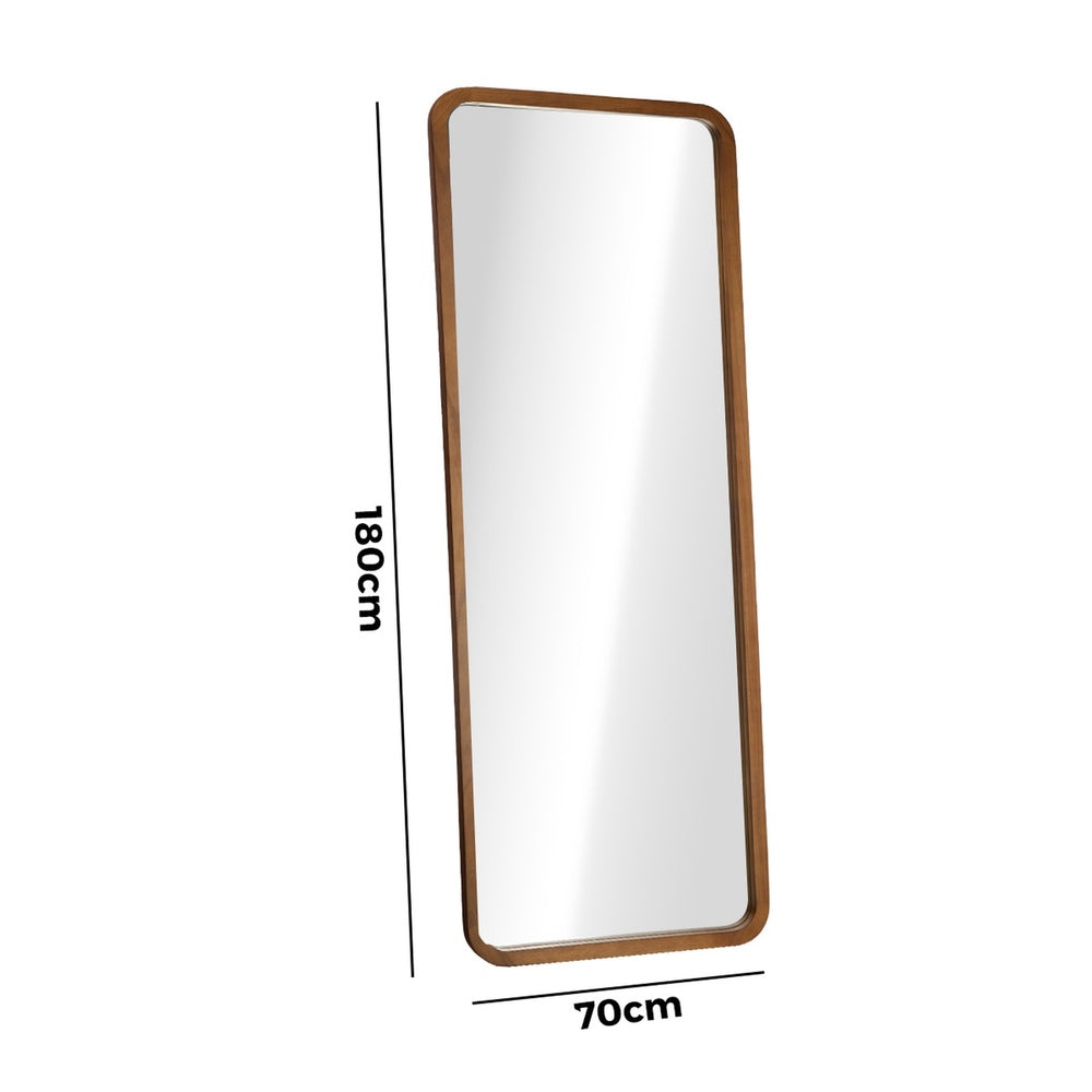 Full Length Mirror Rectangle Dressing Mirror Walnut Wood Frame
