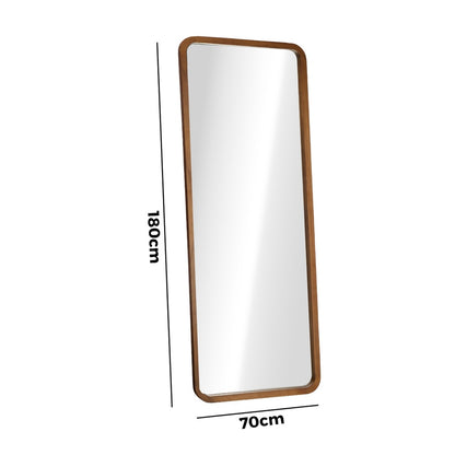 Full Length Mirror Rectangle Dressing Mirror Walnut Wood Frame