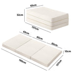 Folding Foam Mattress Sherpa Fleece Portable 3-fold Double