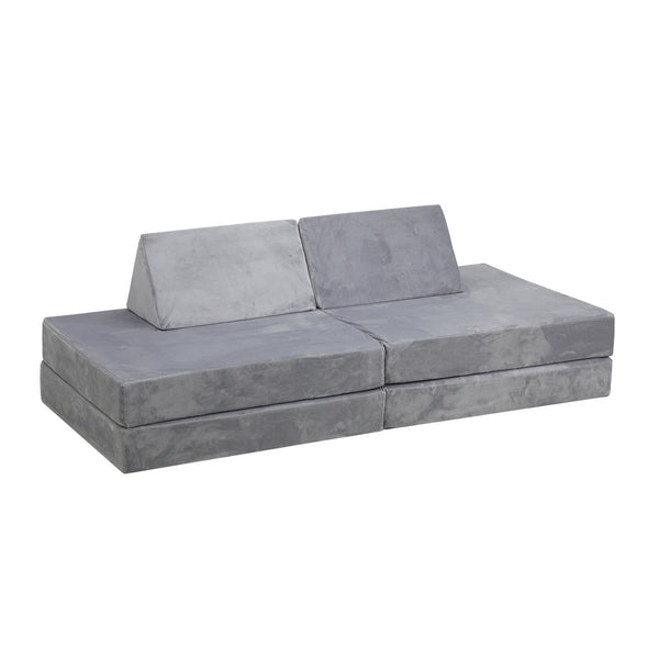  Mazam Kids Play Couch Modular Foam Sofa Bed DIY 2 Seater Grey