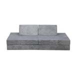 Mazam Kids Play Couch Modular Foam Sofa Bed DIY 2 Seater Grey