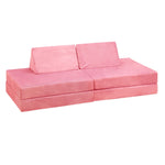 Kids Play Couch Modular Lounge Cushion Green/Pink