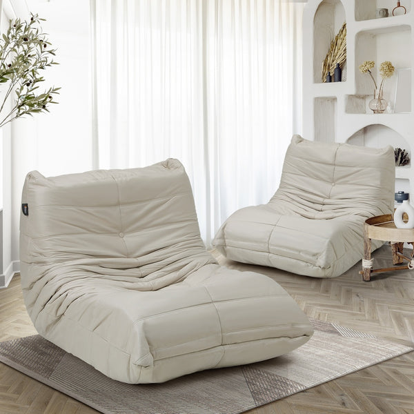  2X Floor Sofa Lounge Caterpillar Lazy Couch Single Pouffe