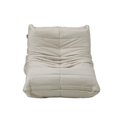 2X Floor Sofa Lounge Caterpillar Lazy Couch Single Pouffe Beige
