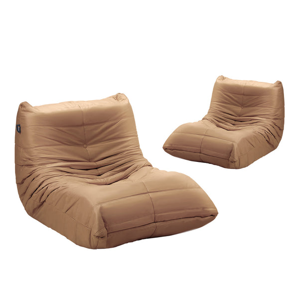  2X Floor Sofa Lounge Caterpillar Couch Single Pouffe