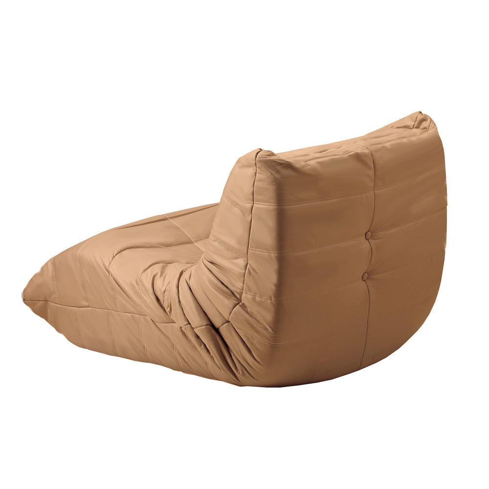 2X Floor Sofa Lounge Caterpillar Couch Single Pouffe Brown