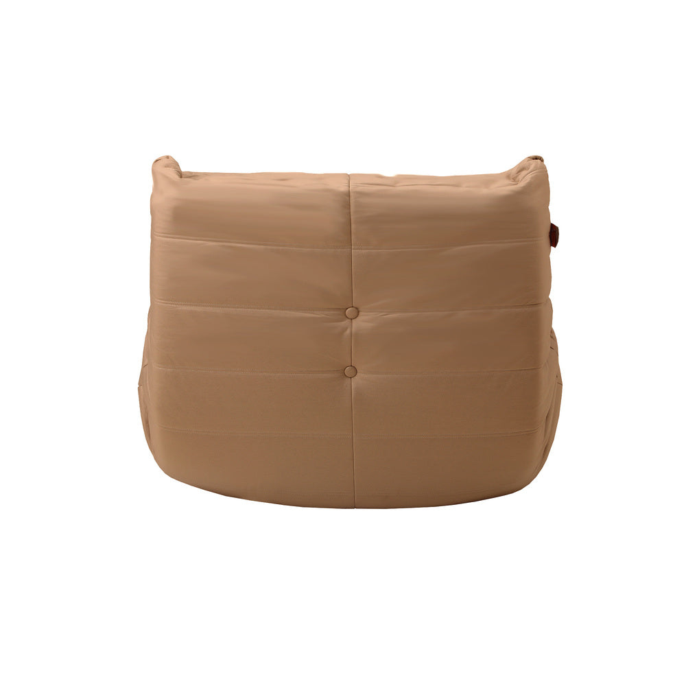 2X Floor Sofa Lounge Caterpillar Couch Single Pouffe Brown