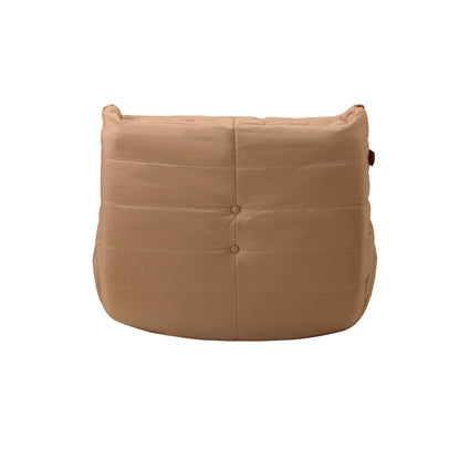 2X Floor Sofa Lounge Caterpillar Couch Single Pouffe Brown