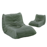 2X Floor Sofa Lounge Caterpillar Couch Single Pouffe