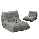 2X Floor Sofa Lounge Caterpillar Lazy Couch Single Pouffe