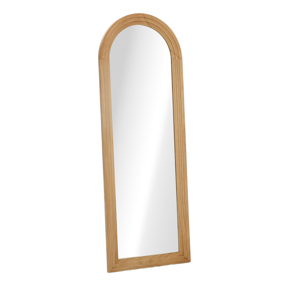 Full Length Arch Mirror 165x60cm Wood Wall Mounted White/Natural/Brown