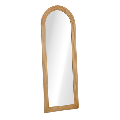 Full Length Arch Mirror 165x60cm Wood Wall Mounted White/Natural/Brown