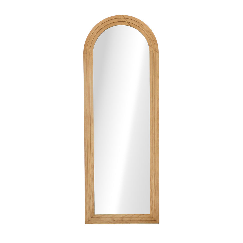 Full Length Arch Mirror 165x60cm Wood Wall Mounted White/Natural/Brown