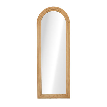 Full Length Arch Mirror 165x60cm Wood Wall Mounted White/Natural/Brown
