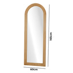 Full Length Arch Mirror 165x60cm Wood Wall Mounted White/Natural/Brown