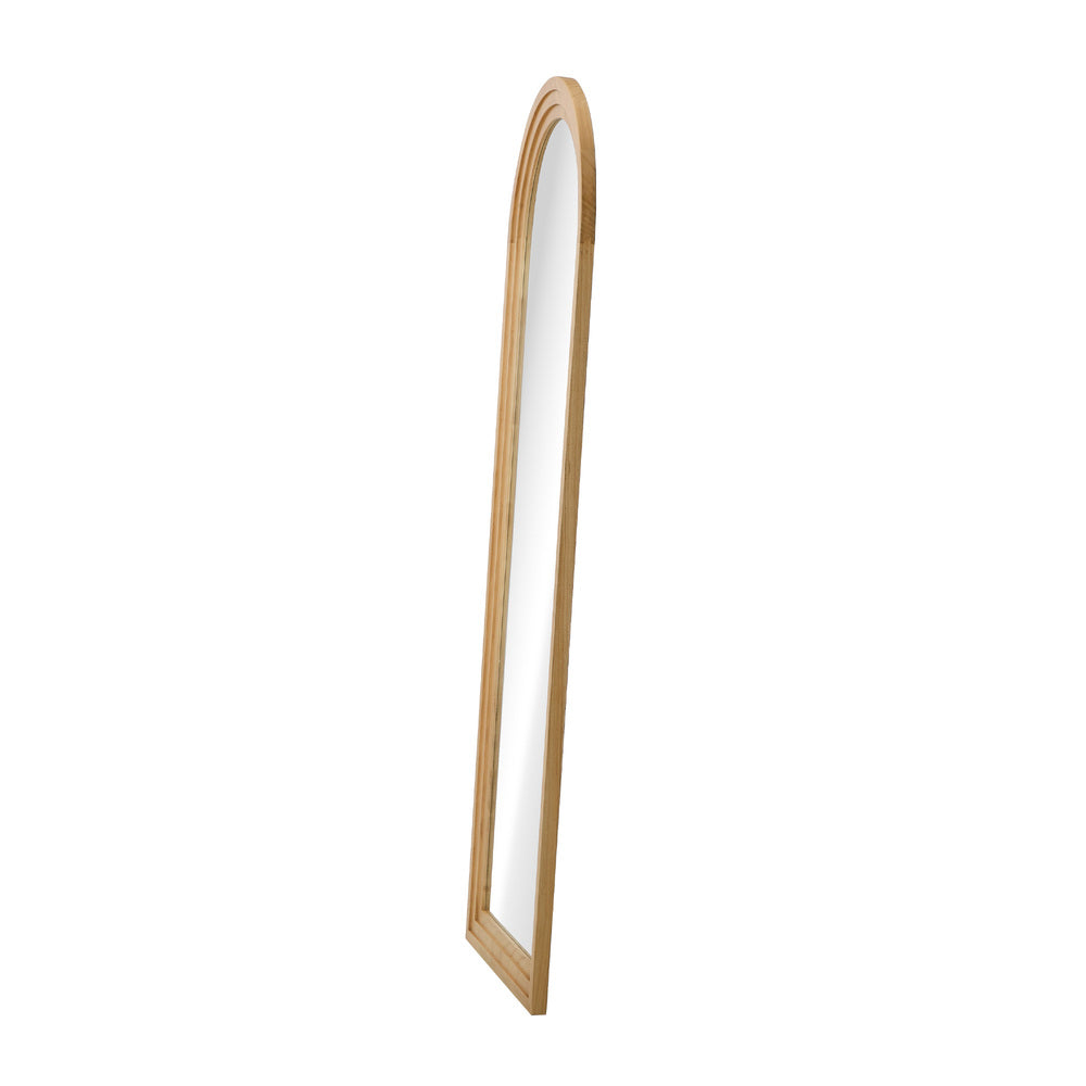 Full Length Arch Mirror 165x60cm Wood Wall Mounted White/Natural/Brown