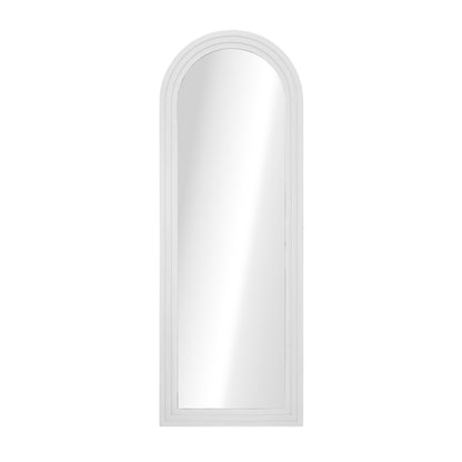 Full Length Arch Mirror 165x60cm Wood Wall Mounted White/Natural/Brown