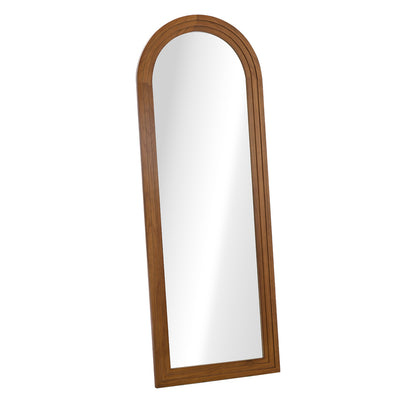 Full Length Arch Mirror 165x60cm Wood Wall Mounted White/Natural/Brown