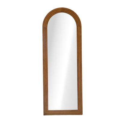 Full Length Arch Mirror 165x60cm Wood Wall Mounted White/Natural/Brown