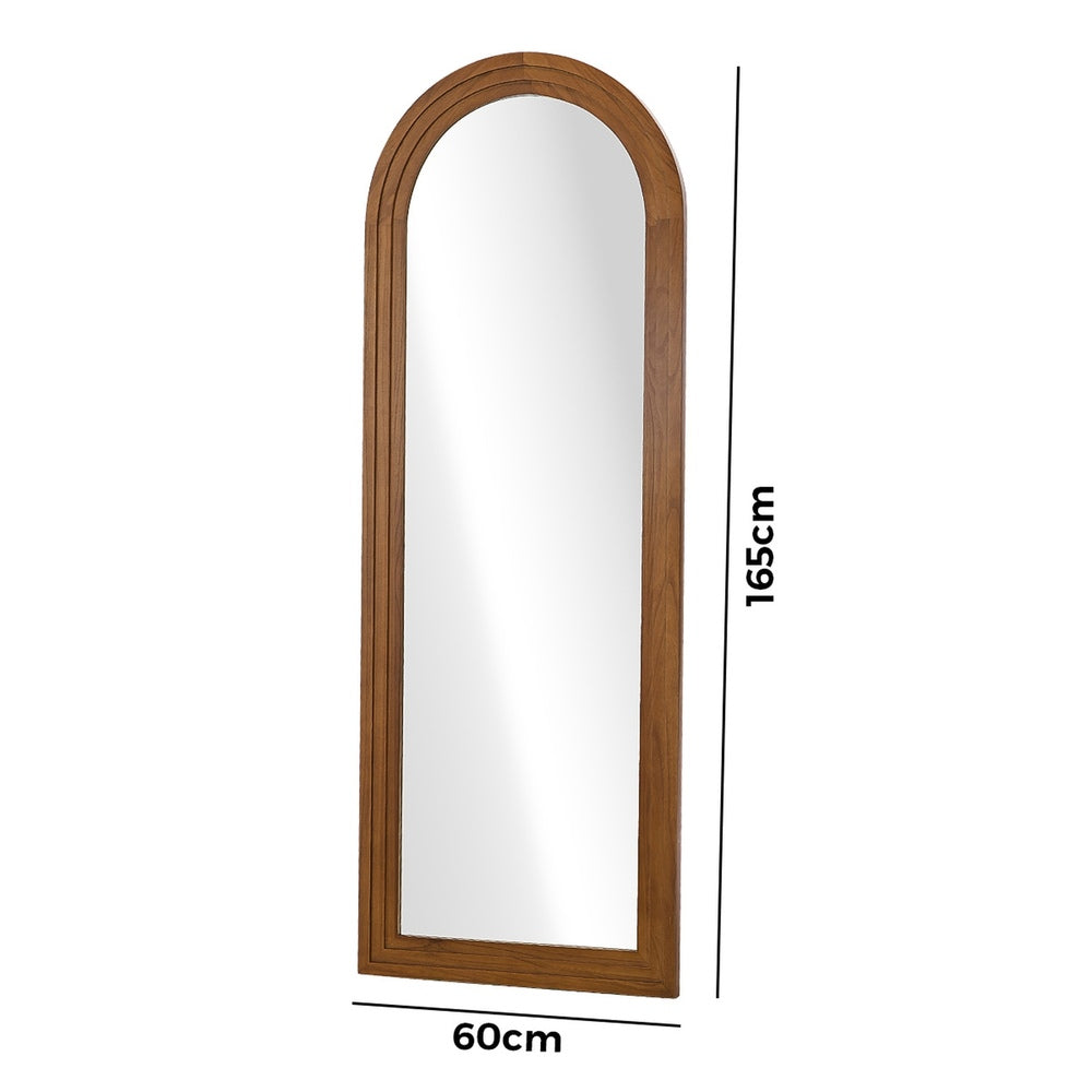 Full Length Arch Mirror 165x60cm Wood Wall Mounted White/Natural/Brown