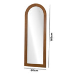 Full Length Arch Mirror 165x60cm Wood Wall Mounted White/Natural/Brown