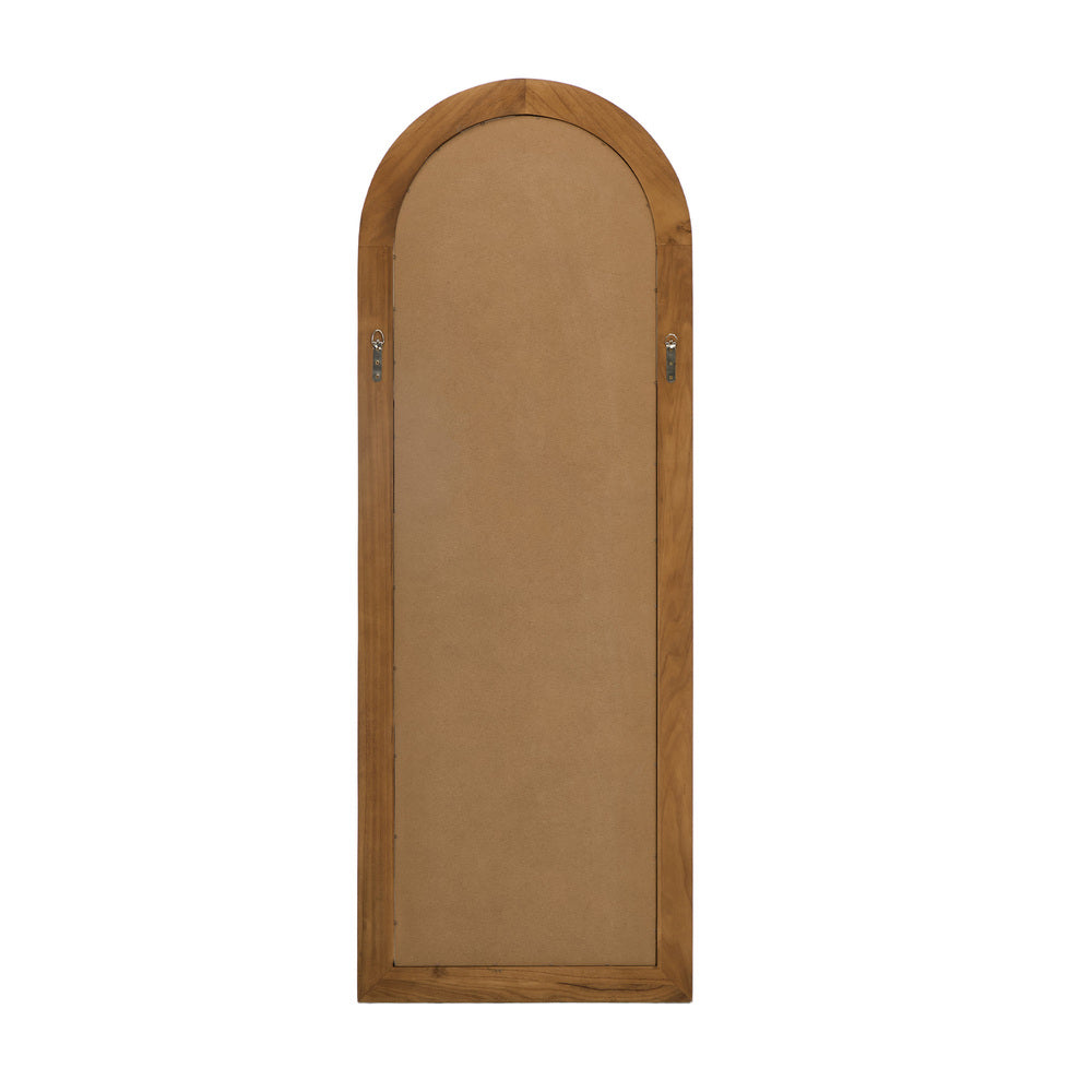 Full Length Arch Mirror 165x60cm Wood Wall Mounted White/Natural/Brown