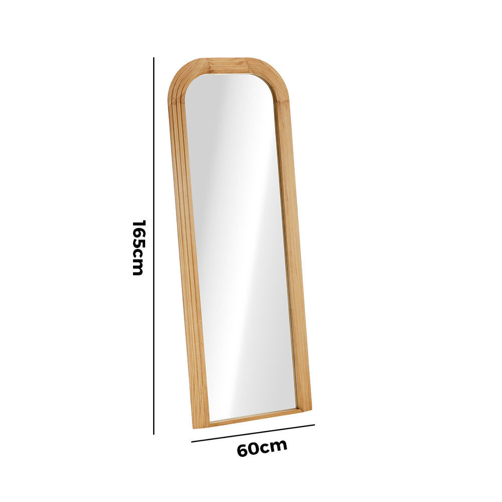 Full Length Arch Mirror 165x60cm Top Round Corner Natural/White/Brown