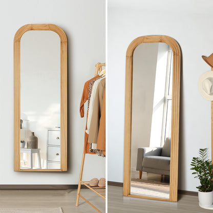 Full Length Arch Mirror 165x60cm Top Round Corner Natural/White/Brown