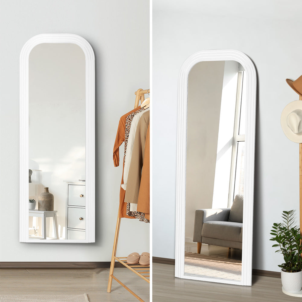 Full Length Arch Mirror 165x60cm Top Round Corner Natural/White/Brown