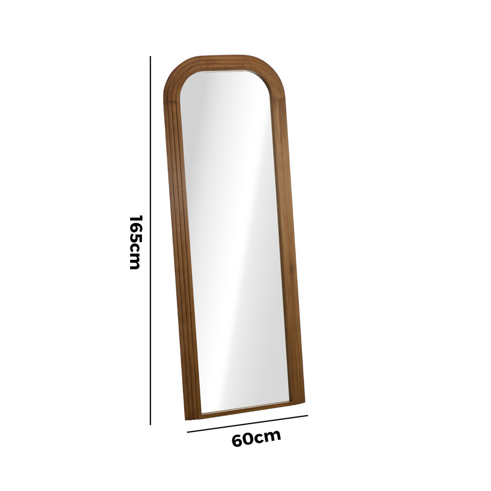 Full Length Arch Mirror 165x60cm Top Round Corner Natural/White/Brown