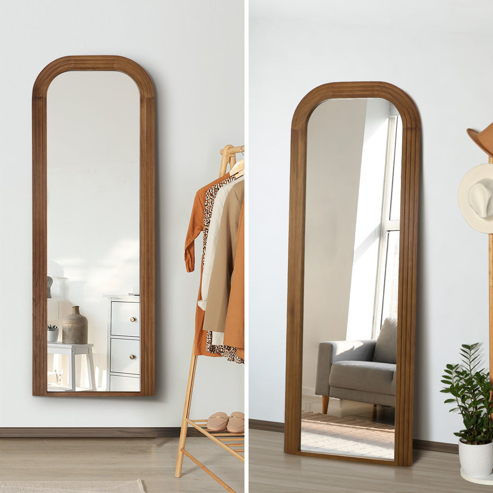 Full Length Arch Mirror 165x60cm Top Round Corner Natural/White/Brown