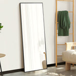 Full Length Mirror Rectangle Free Standing Black/Natural/Gold