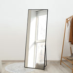 Full Length Mirror Rectangle Free Standing Black/Natural/Gold