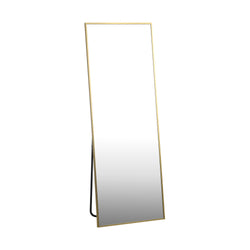 Full Length Mirror Rectangle Free Standing Black/Natural/Gold