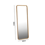 Full Length Mirror Rectangle Free Standing Black/Natural/Gold