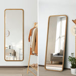 Full Length Mirror Rectangle Free Standing Black/Natural/Gold