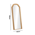 Natural Wood Full Length Floor Mirror 165x60cm Bedroom Makeup Décor