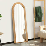Natural Wood Full Length Floor Mirror 165x60cm Bedroom Makeup Décor