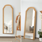 Natural Wood Full Length Floor Mirror 165x60cm Bedroom Makeup Décor